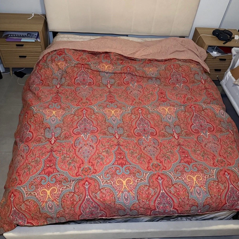 Ralph Lauren Paisley Comforter Queen Red Oxblood Teal Bahrain Luxury Bedding USA